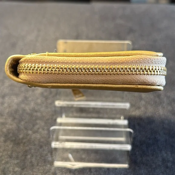 Badgley Mischka Vegan Leather Gold Studded Zippered Wallet (EUC) - Picture 6 of 17